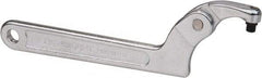 Paramount - 1-1/4" to 3" Capacity, Adjustable Pin Spanner Wrench - 8-1/8" OAL, 7/32" Hook Pin Height - Benchmark Tooling