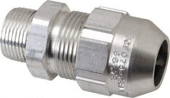 Thomas & Betts - 0.66 to 0.78" Cable Capacity, Class 1, Gas & Vapor Environments, Straight Strain Relief Cord Grip - 3/4 NPT Thread, Aluminum - Benchmark Tooling