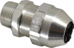 Thomas & Betts - 0.66 to 0.78" Cable Capacity, Class 1, Gas & Vapor Environments, Straight Strain Relief Cord Grip - 1 NPT Thread, Aluminum - Benchmark Tooling