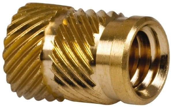 E-Z LOK - 5/16" Drill, 1/4 20 UNC, 0.341" Diam, Brass Headed Heat Installed Threaded Insert - 0.315" Hole, 0.341" OAL x 0.053" High, 3/8" Head Diam - Benchmark Tooling