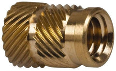 E-Z LOK - 5/16" Drill, 1/4 20 UNC, 0.341" Diam, Brass Unheaded Heat Installed Threaded Insert - 0.315" Hole, 1/2" OAL - Benchmark Tooling