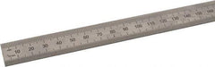 SPI - 48" Long, 0.5, 1mm Graduation, Flexible Steel Rule - Metric Graduation Style, 3/4" Wide, Silver, Satin Chrome Finish - Benchmark Tooling