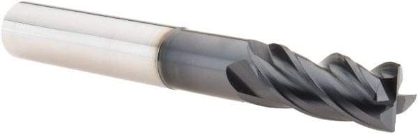 Iscar - 12mm, 4 Flute, Single End, Solid Carbide, 0.6mm Corner Radius End Mill - 95mm OAL, Right Hand Flute, 24mm LOC, Right Hand Cut, 50mm Extended Reach - Benchmark Tooling