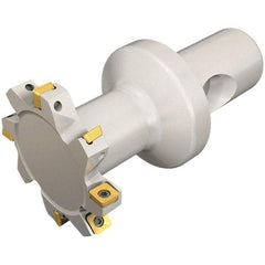 Iscar - Shank Connection, 8mm Cutting Width, 18.9mm Depth of Cut, 63mm Cutter Diam, 10 Tooth Indexable Slotting Cutter - FDN-CF4 Toolholder, Q/XOMT Insert, Right Hand Cutting Direction - Benchmark Tooling