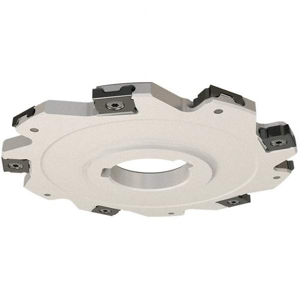 Iscar - Arbor Hole Connection, 0.157" Cutting Width, 48.6mm Depth of Cut, 160mm Cutter Diam, 40mm Hole Diam, 20 Tooth Indexable Slotting Cutter - SDN Toolholder, LNET Insert, Right Hand Cutting Direction - Benchmark Tooling