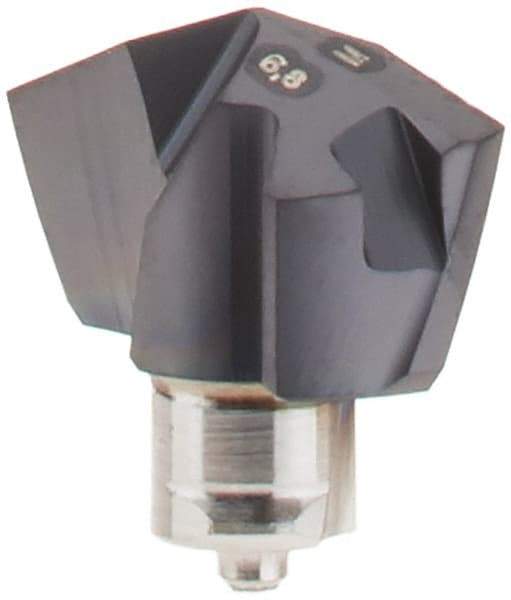 Iscar - Series ICM, 0.267" Diam Grade IC908 140° Replaceable Drill Tip - Carbide, TiAlN Finish, 6.5 Seat Size, Through Coolant - Benchmark Tooling