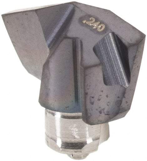 Iscar - Series ICM, 0.24" Diam Grade IC908 140° Replaceable Drill Tip - Carbide, TiAlN Finish, 6 Seat Size, Through Coolant - Benchmark Tooling