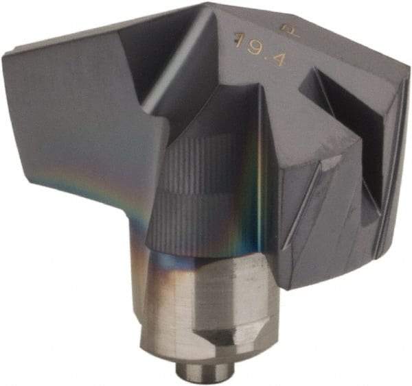 Iscar - Series ICP-2M, 0.764" Diam Grade IC908 140° Replaceable Drill Tip - Carbide, TiAlN Finish, 19 Seat Size, Through Coolant - Benchmark Tooling
