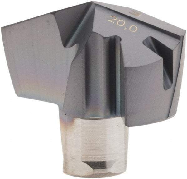 Iscar - Series ICM, 0.787" Diam Grade IC908 140° Replaceable Drill Tip - Carbide, TiAlN Finish, 20 Seat Size, Through Coolant - Benchmark Tooling