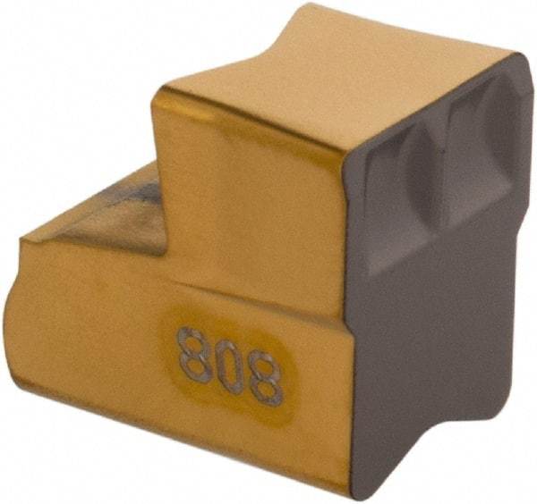 Iscar - TAG W IC808 Grade, 0.2756" Cutting Width, Carbide Cutoff Insert - 0° Neutral Lead Angle, 0.0197" Cnr Rad, TiAlN Coated, Single End - Benchmark Tooling