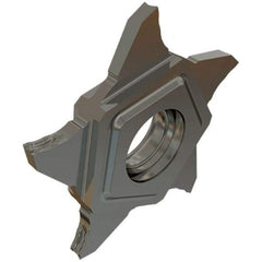 Iscar - PENTA Z IC1008 Grade, 0.0787" Cutting Width, Carbide Cutoff Insert - 6° Left Hand Lead Angle, 0.004" Cnr Rad, TiAlN/TiN Coated, Other End - Benchmark Tooling