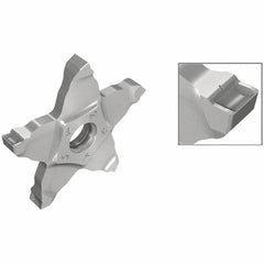 Iscar - PENTA C IC908 Grade, 0.13" Cutting Width, Carbide Cutoff Insert - Neutral Lead Angle, 0.004" Cnr Rad, TiAlN Coated, Other End - Benchmark Tooling
