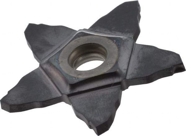 Iscar - PENTA C IC908 Grade, 0.0787" Cutting Width, Carbide Cutoff Insert - 6° Right Hand Lead Angle, 0.004" Cnr Rad, TiAlN Coated, Other End - Benchmark Tooling