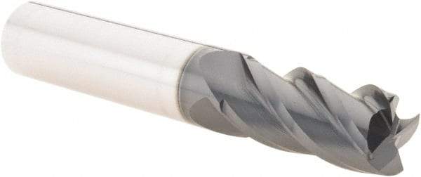 Iscar - 1/2", 4 Flute, Single End, Solid Carbide, 0.03" Corner Radius End Mill - 3" OAL, 38° Helix, Right Hand Flute, 1" LOC, Right Hand Cut - Benchmark Tooling