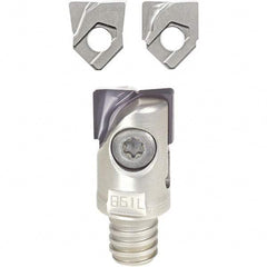 Iscar - 20mm Cut Diam, 35mm OAL, Indexable Square Shoulder End Mill - H.. QF Inserts, T12 Modular Connection, Series BallPlus, Multimaster - Benchmark Tooling