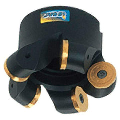 Iscar - 64mm Cut Diam, 8mm Max Depth, 27mm Arbor Hole, 6 Inserts, RC.W Insert Style, Indexable Copy Face Mill - FR Cutter Style, 50mm High, Series RoundMill - Benchmark Tooling