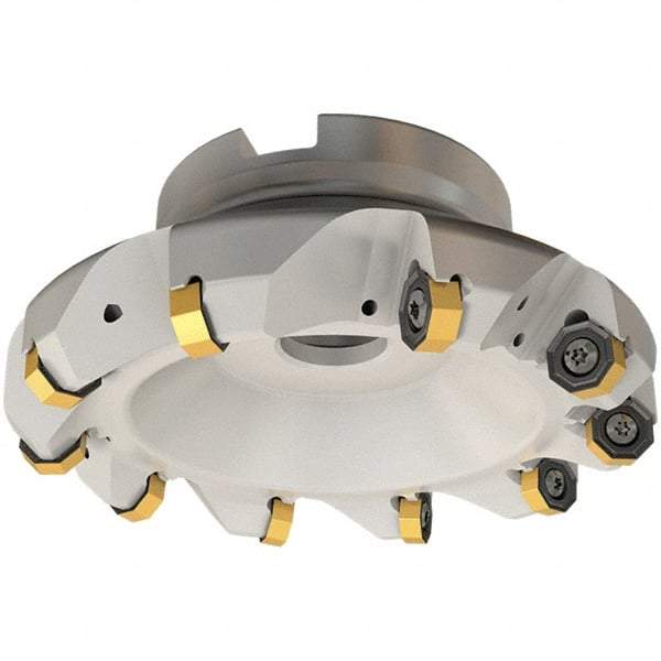 Iscar - 137.7mm Cut Diam, 40mm Arbor Hole, 3.5mm Max Depth of Cut, 45° Indexable Chamfer & Angle Face Mill - 10 Inserts, ON.. 05..\xB6OXMT 0507\xB6RXMT 1607\xB6S845 SN.U 13 Insert, Right Hand Cut, 10 Flutes, Through Coolant, Series Helido - Benchmark Tooling