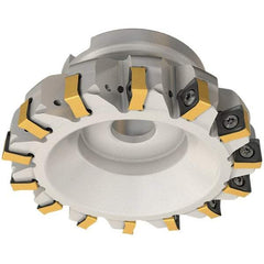 Iscar - 80mm Cut Diam, 27mm Arbor Hole, 9mm Max Depth of Cut, 88° Indexable Chamfer & Angle Face Mill - 9 Inserts, OXMT 0507\xB6S890 SNMU 1305 Insert, Right Hand Cut, 9 Flutes, Through Coolant, Series Helido - Benchmark Tooling