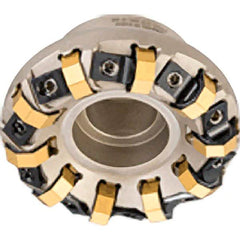 Iscar - 3.41" Cut Diam, 1" Arbor Hole, 0.138" Max Depth of Cut, 45° Indexable Chamfer & Angle Face Mill - 12 Inserts, ON.U 05\xB6S845 SN.U 13 Insert, Right Hand Cut, 12 Flutes, Series Helido - Benchmark Tooling