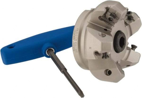 Iscar - 2-1/2" Cut Diam, 1" Arbor Hole, 0.276" Max Depth of Cut, 45° Indexable Chamfer & Angle Face Mill - 5 Inserts, S845 SX.U 16.. Insert, Right Hand Cut, 5 Flutes, Through Coolant, Series Helido - Benchmark Tooling