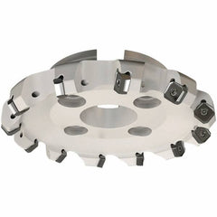 Iscar - 174.8mm Cut Diam, 40mm Arbor Hole, 7.15mm Max Depth of Cut, 45° Indexable Chamfer & Angle Face Mill - 10 Inserts, S845 SX.U 16.. Insert, Right Hand Cut, 10 Flutes, Series Helido - Benchmark Tooling