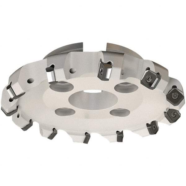 Iscar - 139.8mm Cut Diam, 38.1mm Arbor Hole, 7.15mm Max Depth of Cut, 45° Indexable Chamfer & Angle Face Mill - 8 Inserts, S845 SX.U 16.. Insert, Right Hand Cut, 8 Flutes, Through Coolant, Series Helido - Benchmark Tooling
