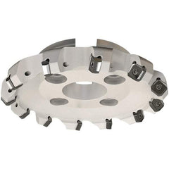 Iscar - 77.8mm Cut Diam, 22mm Arbor Hole, 7.15mm Max Depth of Cut, 45° Indexable Chamfer & Angle Face Mill - 5 Inserts, S845 SX.U 16.. Insert, Right Hand Cut, 5 Flutes, Through Coolant, Series Helido - Benchmark Tooling