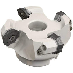 Iscar - 112.5mm Cut Diam, 31.75mm Arbor Hole, 4.6mm Max Depth of Cut, 42° Indexable Chamfer & Angle Face Mill - 6 Inserts, OF..\xB6RFM. 1905 Insert, Right Hand Cut, 6 Flutes, Series Heliocto - Benchmark Tooling