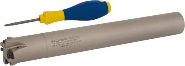 Iscar - 1-1/2" Cut Diam, 0.118" Max Depth of Cut, 1-1/4" Shank Diam, Indexable Plunge End Mill - Straight Shank, HTP LNHT 1006 Insert Style, HTP-LN10 Toolholder Style, Through Coolant, Series TangPlunge - Benchmark Tooling