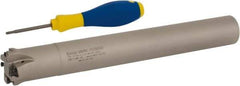 Iscar - 1-1/2" Cut Diam, 0.118" Max Depth of Cut, 1-1/4" Shank Diam, Indexable Plunge End Mill - Straight Shank, HTP LNHT 1006 Insert Style, HTP-LN10 Toolholder Style, Through Coolant, Series TangPlunge - Benchmark Tooling