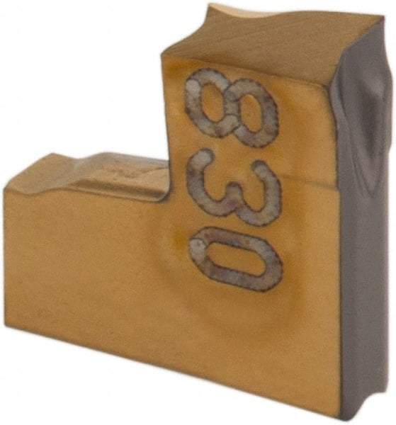 Iscar - TAG JS IC830 Grade, 0.0787" Cutting Width, Carbide Cutoff Insert - 15° Right Hand Lead Angle, 0.0008" Cnr Rad, TiAlN Coated, Single End - Benchmark Tooling