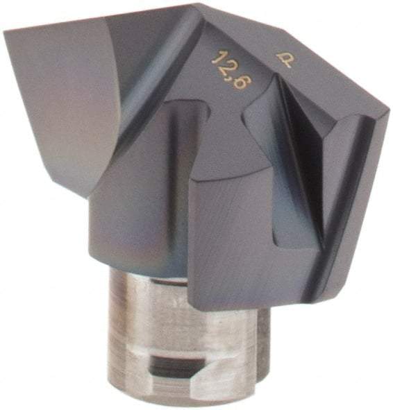 Iscar - Series ICP, 0.496" Diam Grade IC908 140° Replaceable Drill Tip - Carbide, TiAlN Finish, 12 Seat Size, Through Coolant - Benchmark Tooling