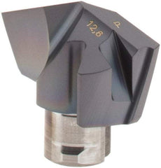 Iscar - Series ICP, 0.496" Diam Grade IC908 140° Replaceable Drill Tip - Carbide, TiAlN Finish, 12 Seat Size, Through Coolant - Benchmark Tooling