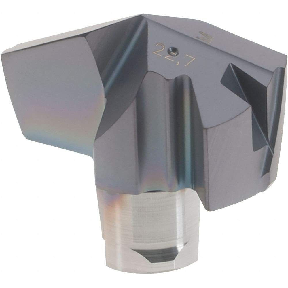 Iscar - Series ICM, 0.894" Diam Grade IC908 140° Replaceable Drill Tip - Carbide, TiAlN Finish, 22 Seat Size, Through Coolant - Benchmark Tooling