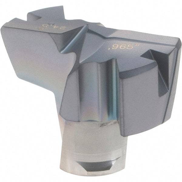 Iscar - Series FCP, 0.965" Diam Grade IC908 Replaceable Drill Tip - Carbide, TiAlN Finish, 24 Seat Size, Through Coolant - Benchmark Tooling