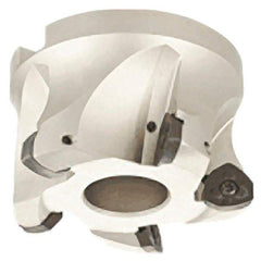 Iscar - 5 Inserts, 2.48" Cutter Diam, 0.079" Max Depth of Cut, Indexable High-Feed Face Mill - 0.866" Arbor Hole Diam, 0.409" Keyway Width, 1.575" High, FF FW Toolholder, FF WO.. Inserts, Series FeedMill - Benchmark Tooling