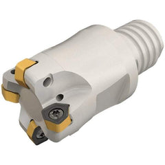 Iscar - 16mm Cut Diam, 0.031" Max Depth, T10 Modular Connection Indexable High-Feed End Mill - Screw Holding Method, H600 WXCU 04 Insert, FF EWX-MM-04 Toolholder, Through Coolant - Benchmark Tooling