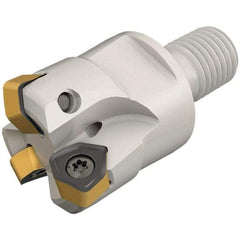 Iscar - 25mm Cut Diam, 0.031" Max Depth, M12 Modular Connection Indexable High-Feed End Mill - Screw Holding Method, H600 WXCU 04 Insert, FF EWX-M-04 Toolholder, Through Coolant - Benchmark Tooling