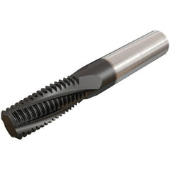 Iscar - G1-11 BSP, 0.6299" Cutting Diam, 4 Flute, Solid Carbide Helical Flute Thread Mill - Internal/External Thread, 1-1/2" LOC, 105mm OAL, 16mm Shank Diam - Benchmark Tooling