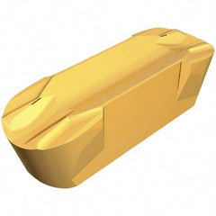 Iscar - 1000E500GIF E Grade IC8250, 10mm Cutting Width Carbide Grooving Insert - 5mm Max Depth of Cut, Neutral, 5mm Corner Radius, TiCN/Al2O3/TiN Finish - Benchmark Tooling