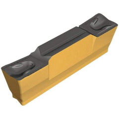 Iscar - 4002GRIP Y Grade IC807, 4mm Cutting Width Carbide Grooving Insert - 2.4mm Max Depth of Cut, Neutral, 0.2mm Corner Radius, TiAlN Finish - Benchmark Tooling