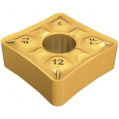 Iscar - QNMG332 TF Grade IC907 Carbide Turning Insert - TiAlN Finish, 80° Square, 3/8" Inscr Circle, 3/16" Thick, 1/32" Corner Radius - Benchmark Tooling