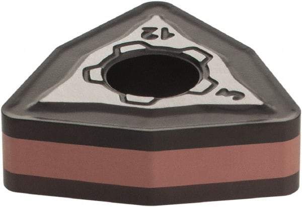 Iscar - WNMG433 M3M Grade IC6015 Carbide Turning Insert - TiCN/Al2O3/TiN Finish, 80° Trigon, 1/2" Inscr Circle, 3/16" Thick, 3/64" Corner Radius - Benchmark Tooling