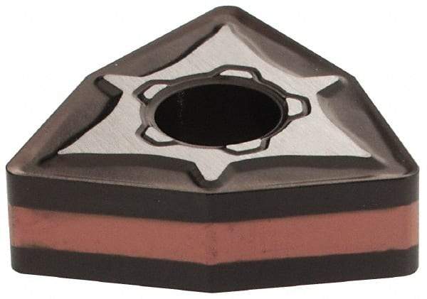 Iscar - WNMG432 PP Grade IC6025 Carbide Turning Insert - TiCN/Al2O3/TiN Finish, 80° Trigon, 1/2" Inscr Circle, 3/16" Thick, 1/32" Corner Radius - Benchmark Tooling