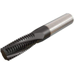 Iscar - G1/8-28 BSP, 0.3071" Cutting Diam, 3 Flute, Solid Carbide Helical Flute Thread Mill - Internal/External Thread, 14.1mm LOC, 64mm OAL, 8mm Shank Diam - Benchmark Tooling