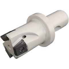 Iscar - 32mm Cut Diam, 12.5mm Max Depth of Cut, 53mm OAL, Indexable Square Shoulder Helical End Mill - T490 LN.T 13.. Inserts, CF4 Modular Connection, 90° Lead Angle, Through Coolant, Series Helitang - Benchmark Tooling