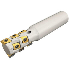 Iscar - 16mm Cut Diam, 24mm Max Depth of Cut, 16mm Shank Diam, 80mm OAL, Indexable Square Shoulder End Mill - T290 LN.T 0502 Inserts, Cylindrical Shank, 90° Lead Angle, Through Coolant, Series SumoMill - Benchmark Tooling