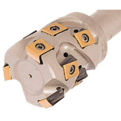 Iscar - 50mm Cut Diam, 59mm Max Depth of Cut, 73mm OAL, Indexable Square Shoulder End Mill - T490 LN.T 1306 Inserts, CF4 Modular Connection, 90° Lead Angle, Through Coolant, Series Helitang - Benchmark Tooling