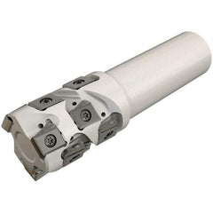 Iscar - 50mm Cut Diam, 59mm Max Depth of Cut, 40mm Shank Diam, 135mm OAL, Indexable Square Shoulder End Mill - T490 LN.T 1306 Inserts, Weldon Shank, 90° Lead Angle, Through Coolant, Series Helitang - Benchmark Tooling