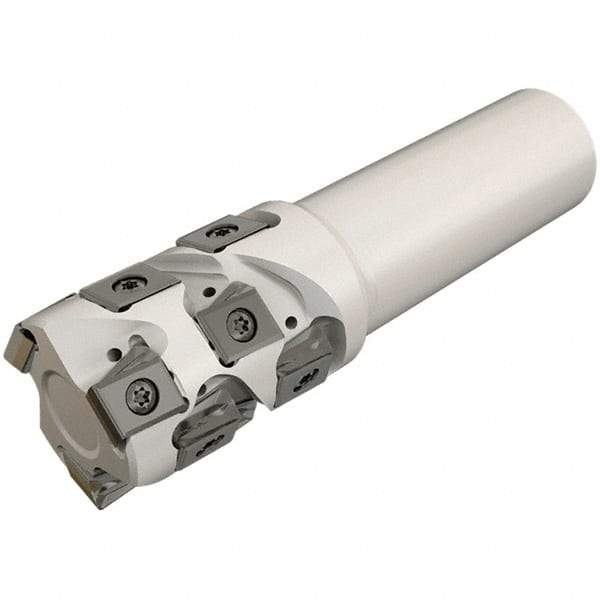 Iscar - 50mm Cut Diam, 47mm Max Depth of Cut, 40mm Shank Diam, 135mm OAL, Indexable Square Shoulder End Mill - T490 LN.T 1306 Inserts, Weldon Shank, 90° Lead Angle, Through Coolant, Series Helitang - Benchmark Tooling